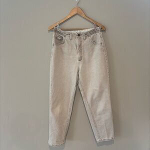 VINTAGE 90s LEE Women’s Mom Jeans High Waisted Beige Tapered Leg 10P